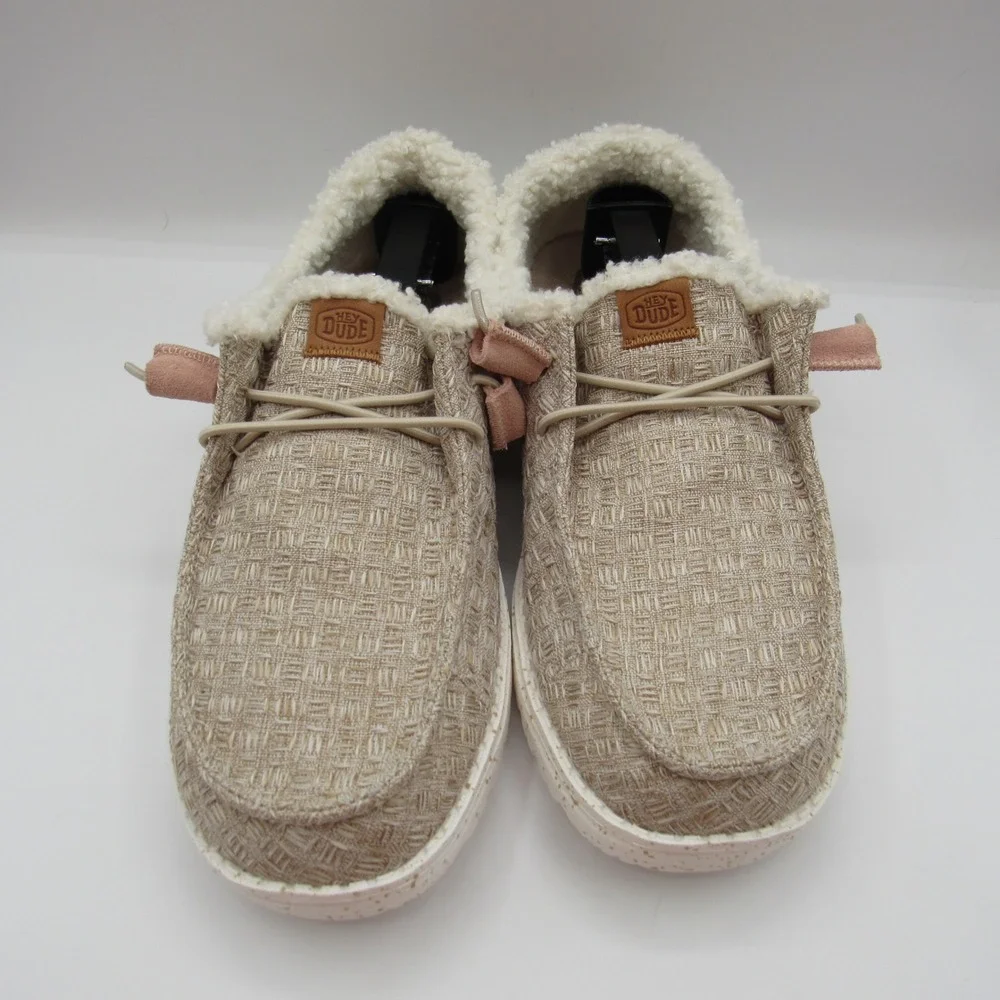 Hey Dude Wendy Warmth Loafers Women Size 10 Natural‎ Faux Fur Lined